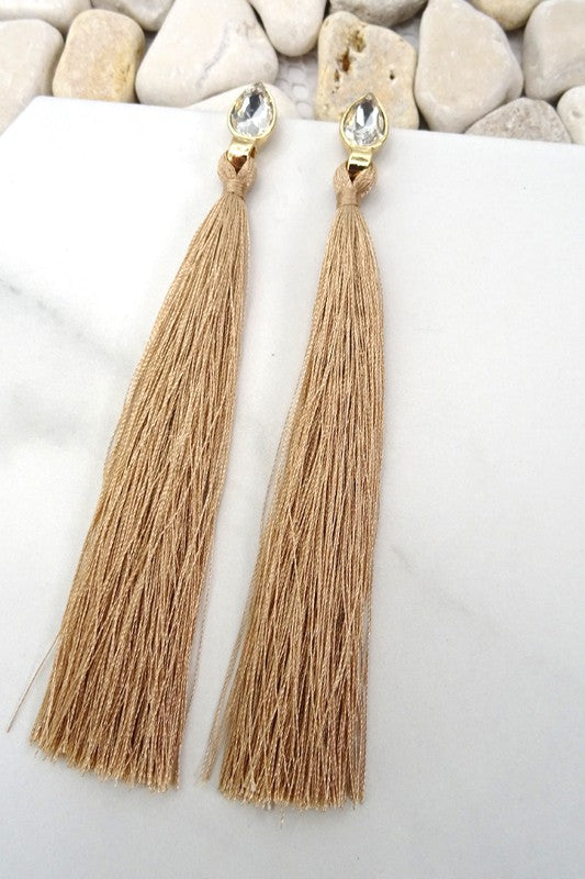 Gold Tear Tassel Earrings-Final Sale