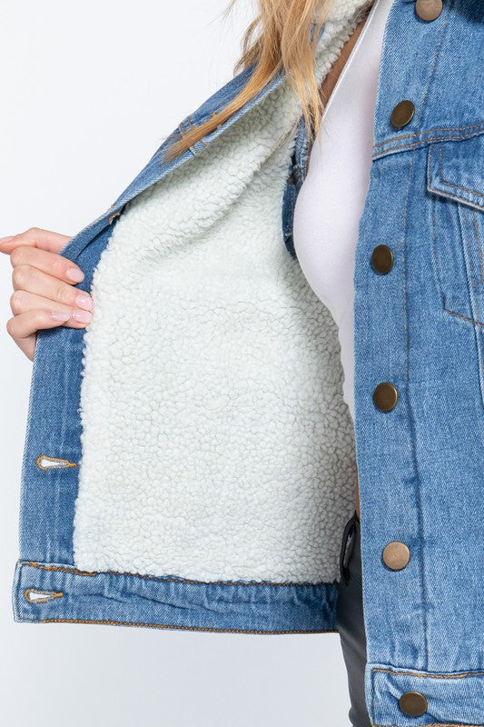 Denim Inner Fur Jacket