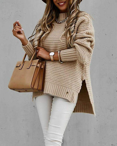 Rib Knit Khaki Sweater