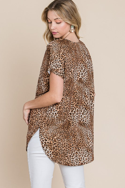 Loose Fit Animal Print Top-Final Sale