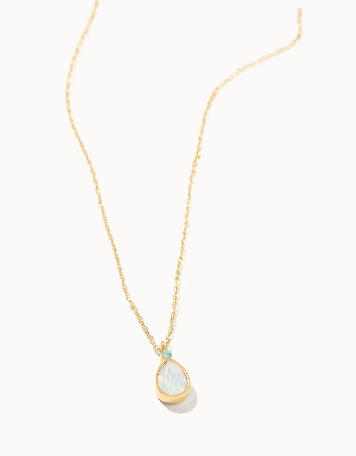 Teardrop Necklace 16" White Opal