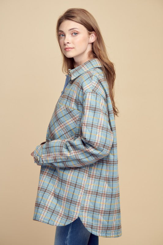 Quilted Plaid Outer Jacket