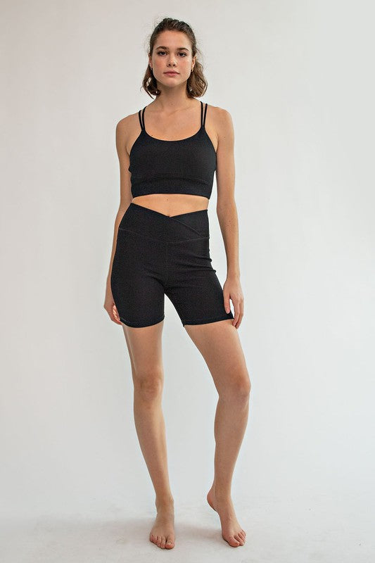 Nylon Rib Biker Shorts