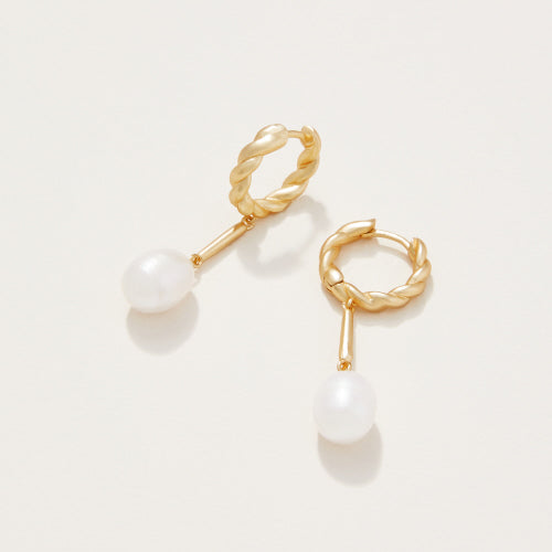 Spartina Swinging Hoop Earrings Pearl