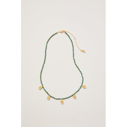 Spartina Primrose Bitty Bead Necklace 15 Green