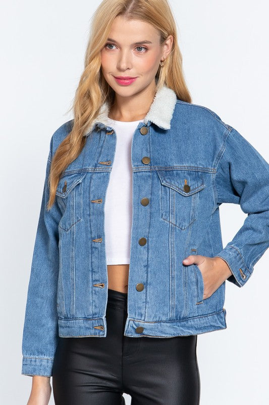 Denim Inner Fur Jacket